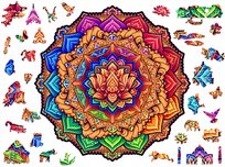 Mandala Kwiat Lotosu XXL Drewniane Puzzle Premium 3D Jigsaw Adawoo