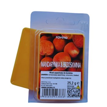 Mandarynka & Brzoskwinia Owocowy wosk do kominka  zapachowego sojowy perfumowany, zapach świąt, zapach owoców, cytrusów, słodki zapach do domu - ravina