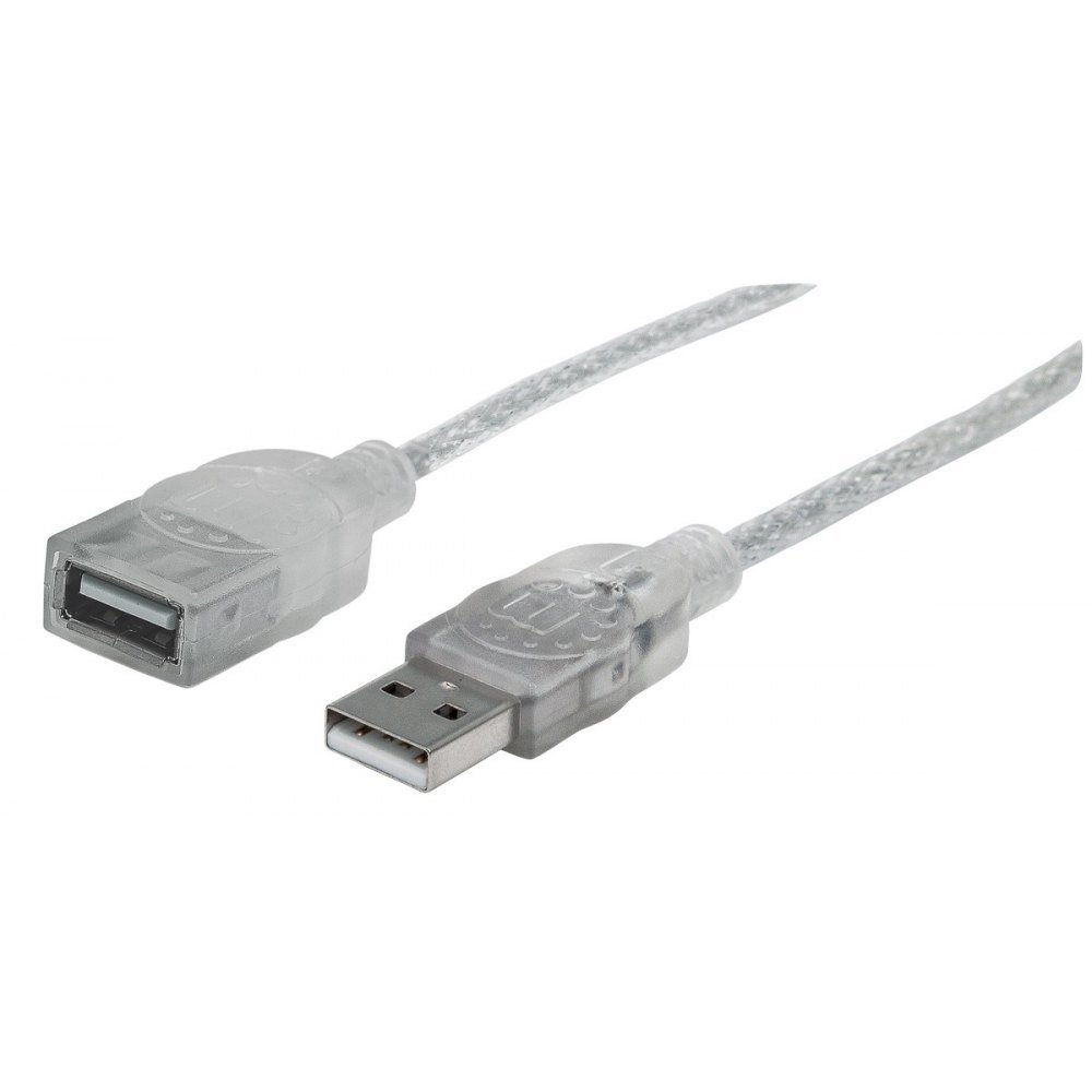 Фото - Кабель MANHATTAN Kabel / Przedłużacz USB 2.0 A-A M/F 1,8m srebrny 