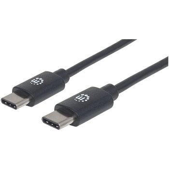 Manhattan Kabel USB-C 2.0 M/M 60W 3A PD QC 480Mbps 1m czarny - Manhattan