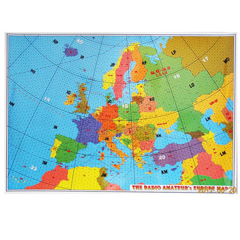Mapa Europy 68cm x 48cm z podziałem na kraje i lokatory UKF - HamRadioShop
