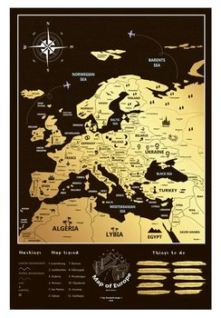 MAPA EUROPY - Złota Mapa Zdrapka - Prezent