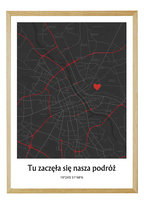 Mapa Plakat na Prezent dla Par - 40x50 cm Inna marka