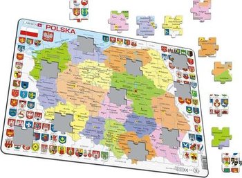 Mapa Polska polityczna Maxi, gra edukacyjna, Larsen - Larsen