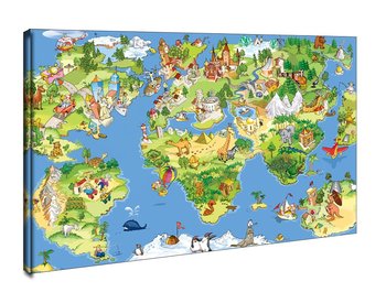 Mapa Świata dla Dziecka - obraz na płótnie 30x20 cm - Galeria Plakatu