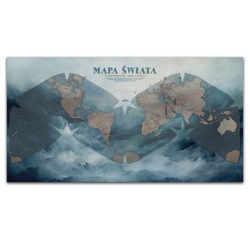 Mapa świata na ścianę dekoracyjna - "burza" - duży plakat 134 x 70 cm - Other