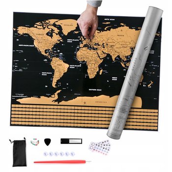 Mapa Świata Na Ścianę Zdrapka Dla Podróżnika Flagi Duży Plakat Prezent - DomoweHity24