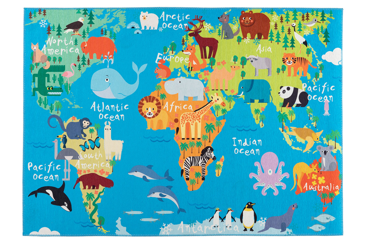 Фото - Розвивальний килимок Mapa Świata - Torino Kids - Dywan Dla Dzieci Obsession 160X230 Cm. / Obses