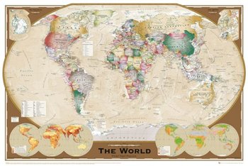 Mapa Świata Triple Projection - plakat 91,5x61 cm - GBeye