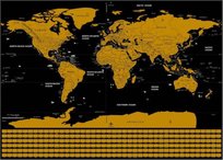 MAPA ŚWIATA z Flagami - Złota Mapa Zdrapka
