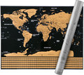 Mapa Świata Zdrapka Prezent dla Podróżnika Złota Plakat + Tuba Flagi Duża MALATEC - Iso Trade