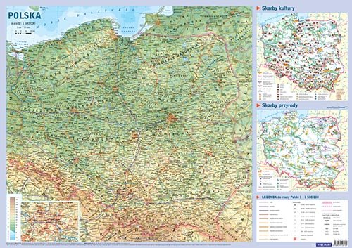 Mapa W Tubie: Polska - Fizyczna - Opracowanie Zbiorowe | Książka W Empik