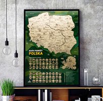 Mapa ZDRAPKA Polski 60x40 POLSKA+EUROPA Mapa podróży urodzinowy prezent