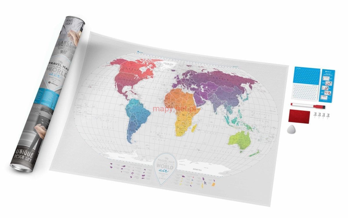 Mapa zdrapka świat, Travel Map Air World