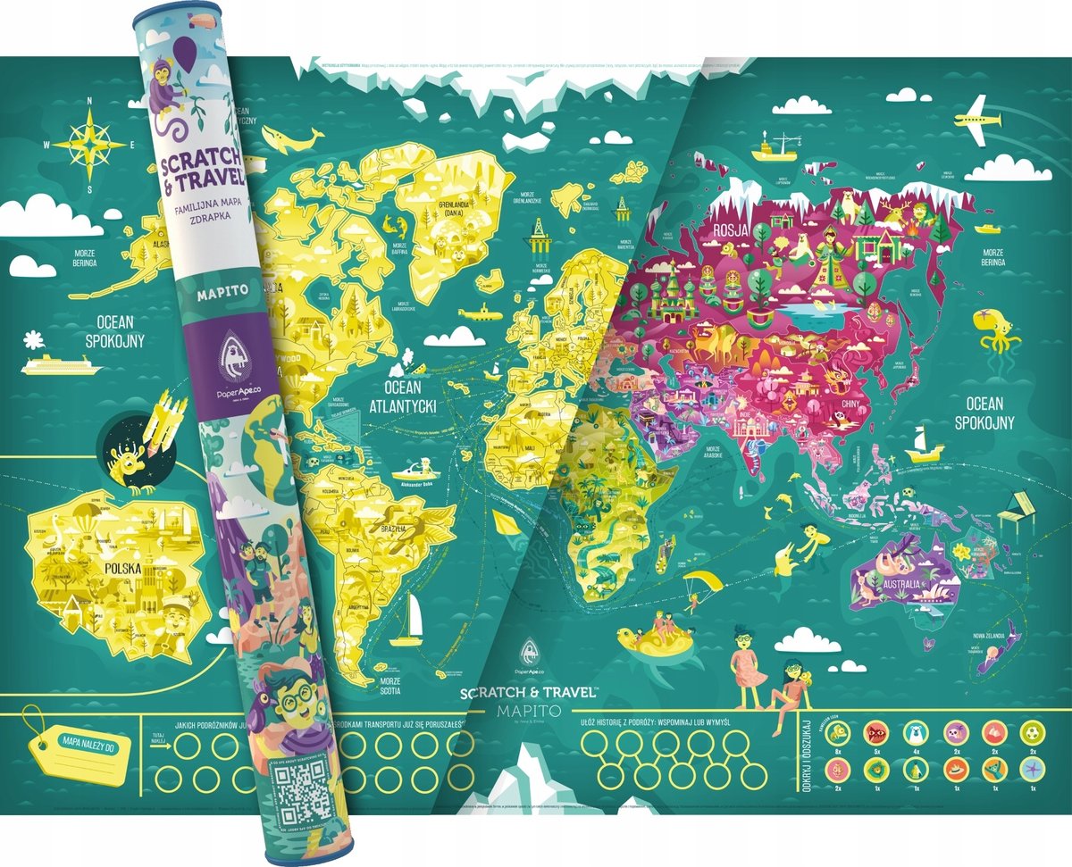 Mapa zdrapka, Świat-VIP