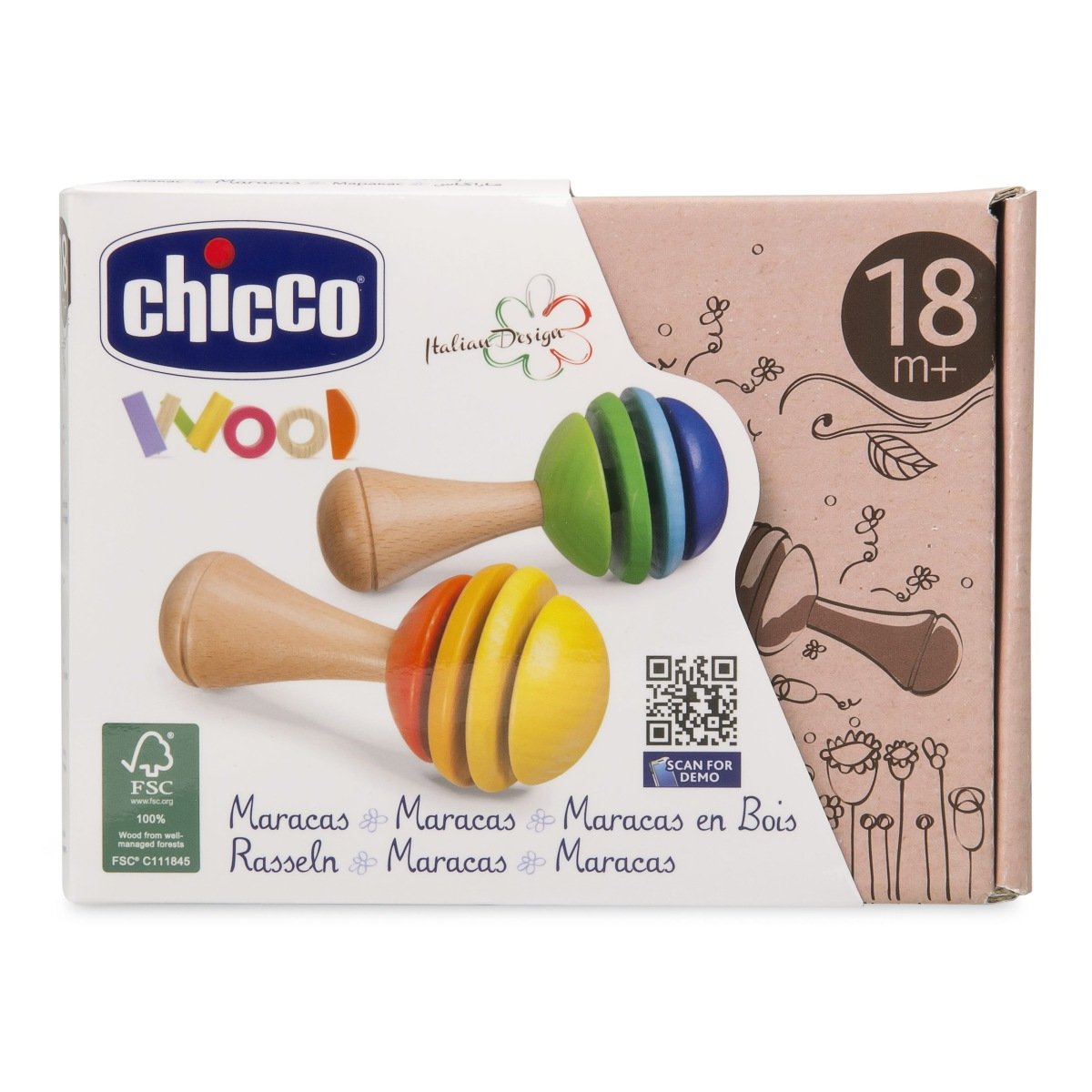 Marakas dla dzieci, drewniany, Chicco