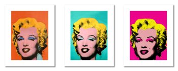 Marilyn Monroe, Pop Art A. Warhol 3 Kolorowe Plakaty, Komplet - DEKORAMA