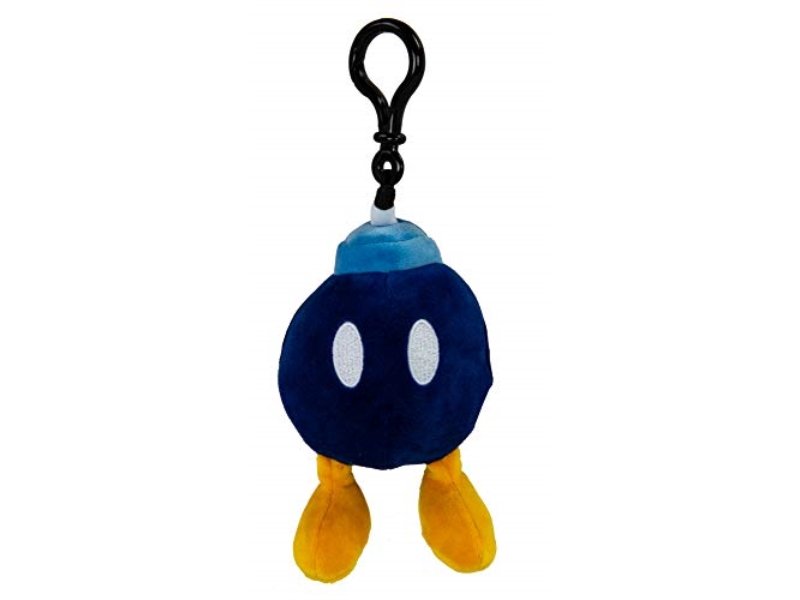 Mario Kart T12953A N Mochi 10 Cm Super Mario Bros. Club Mocchi 10Cm Bob-Omb  Bomb Hanger Clip On Plush, Multicolor - Mario