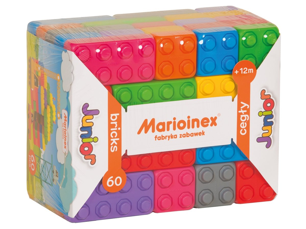 Klocki konstrukcyjne Cegły Junior, Marioinex, 60 elementów