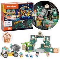 Marioinex Mini Waffle City: Napad na Bank ZESTAW klocków konstrukcyjnych, MIĘKKIE klocki dla dzieci, BEZPIECZNE - 148 elementów Marioinex