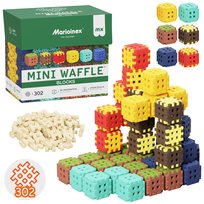 Marioinex Mini Waffle Green Blocks ZESTAW klocków konstrukcyjnych, MIĘKKIE klocki dla dzieci, BEZPIECZNE - 302 elementów Marioinex