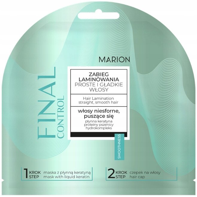 Marion Zabieg laminowania Duo Proste i Gładkie włosy do włosów niesfornych + czepek 20ml-Zdjęcie-0