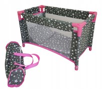 MARIOTOYS ŁÓŻECZKO KOJEC DLA LALKI Z POŚCIELĄ - 9381 SZARY W GWIAZDKI