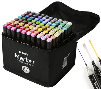 【8】【OUTI 5000】MARKER & ULTRA STICKERS Ohuhu Markery Alkoholowe 48 Kolorów z Podwójną Końcówką