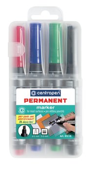 Marker permanentny, Dry Safe, 4 kolory