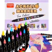 Markery Akrylowe 18 szt 36 Kolorów Flamastry Do Malowania Ubrań Butów Szkła