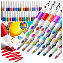 Markery Akrylowe Pisaki Do Kamieni Ubrań Flamastry Mazaki Wodoodporne 36Szt