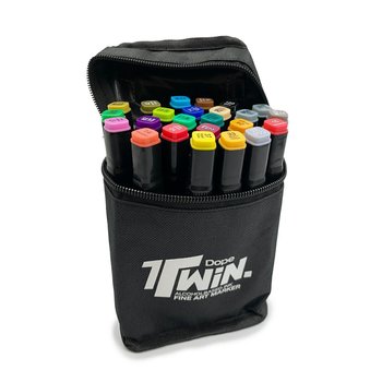 Markery alkoholowe DOPE w saszetce - dwustronne, fine/chisel, 20 szt. - DOPE CANS