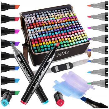 Markery Alkoholowe Zestaw 262 Sztuk Flamastry Pro + Etui Art Pisaki Mazaki - Lewer