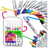 Markery Pisaki Akrylowe Flamastry Do Ubrań Kamieni 12 Szt. Prezent Urodziny