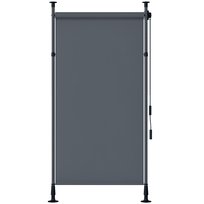 Markiza pionowa Outsunny 150 x 220-310 cm, rozsuwana, z korbą, z osłoną przeciwsłoneczną, z roletą chroniącą przed wiatrem, do użytku na balkonie, tarasie, w ogrodzie, w kolorze ciemnoszarym