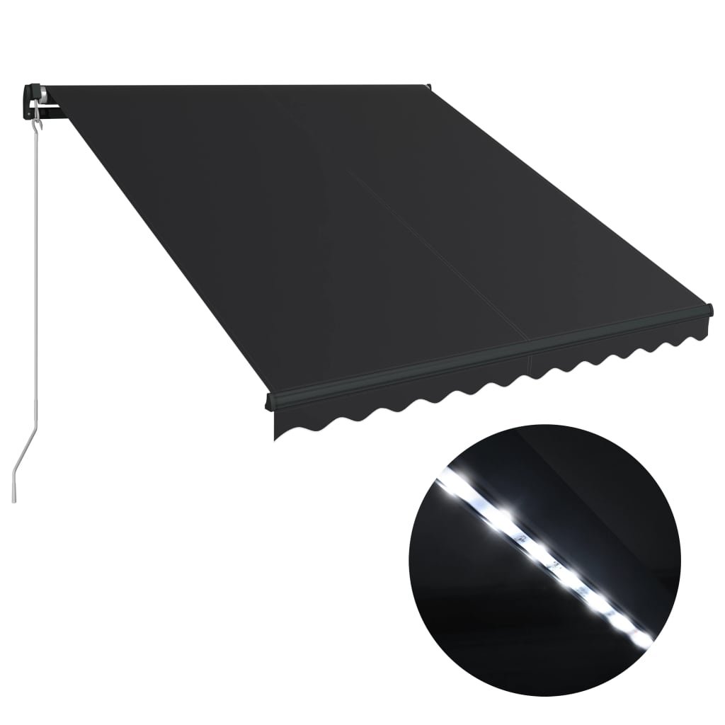 Zdjęcia - Parasol plażowy Markiza ręczna z LED 350x250 cm, antracytowa / AAALOE