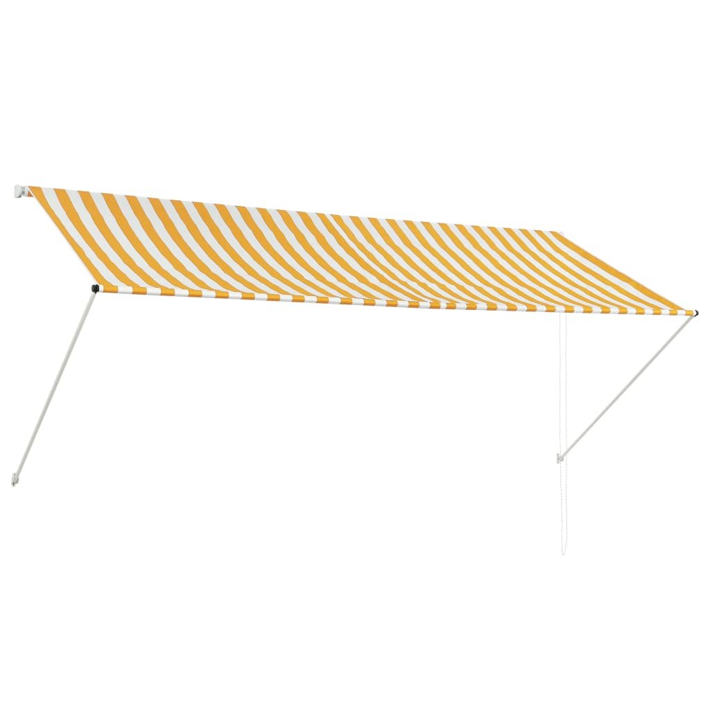 Markiza VIDAXL, ręczna, pasy, żółto-biała, 300x150 cm