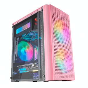 MARSGAMING MC300 czarny, obudowa komputera Micro ATX, szkło hartowane, przednia siatka, wentylatory 3xFRGB - mars gaming