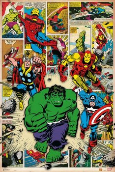 Marvel Comic Here Come The Heroes - plakat 61x91,5 cm - Grupo Erik