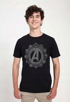MARVEL CZARNY T-SHIRT MĘSKI Z NADRUKIEM AVENGERS BAWEŁNA L 16FA Marvel