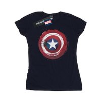 Marvel Damska Bawełniana Koszulka Captain America Splatter Shield (XL 8,5-9 / Granatowy) Marvel