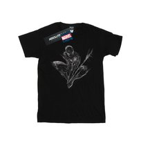 Marvel Koszulka Damska / Damska Spider-Man Web Crouch Cotton Boyfriend T-Shirt (S (52-55 Cm) / Czarny) Marvel