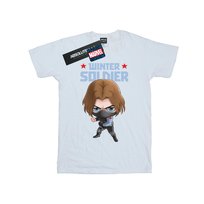 Marvel Koszulka Damska / Damska Winter Soldier Bucky Toon Cotton Boyfriend T-Shirt (S (52-55 Cm) / Ciepły Biały)