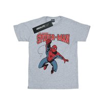 Marvel Męska Koszulka Spider-Man Leap (S (52-55 Cm) / Jasnoszary) Marvel