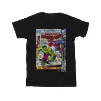 Marvel Męska Koszulka Z Okładką Spider-Man VS Hulk (L / Czarny) Marvel
