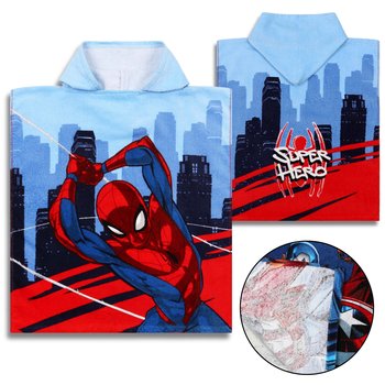 MARVEL SpiderMan Dziecięcy ręcznik, poncho z kapturem dla chłopca 50x115 cm OEKO-TEX - Marvel