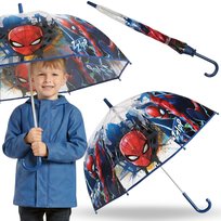 MARVEL SpiderMan Parasolka dziecięca NA ZATRZASK, SKŁADANY transparentny parasol MANUALNY 46cm Marvel