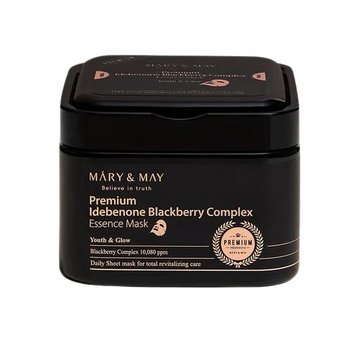 Mary&May, Premium Idebenon Blackberry Complex Ampoule Mask, Maski w płachcie, 20 szt. - Mary & May