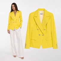 Marynarka Damska Żakiet Z Kieszeniami Casual Elegancki Żółty EDAN S Inna marka