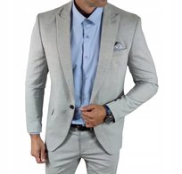 Marynarka jednorzędowa taliowana gładka szara - popielata DJM05 - 58